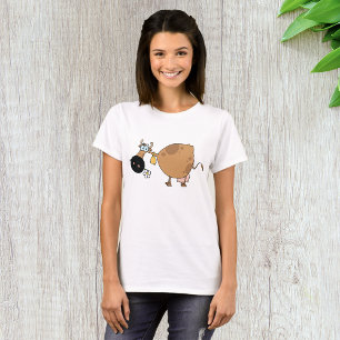 Cartoon Brown Cow T-Shirt
