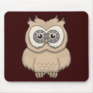 Cartoon Brown Owl Mouse Mat