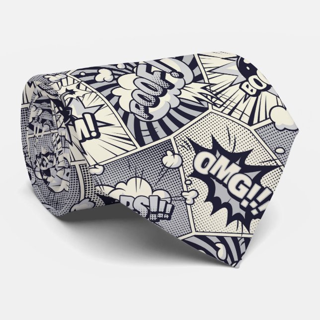Cartoon Bubbles Neck Tie (Rolled)