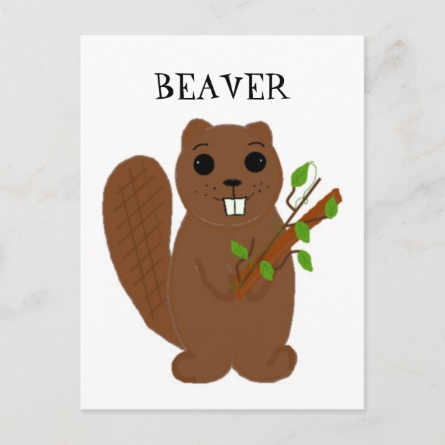 Cartoon Buck Tooth Beaver Postcard (Front)