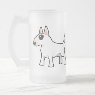 Cartoon Bull Terrier Frosted Glass Beer Mug
