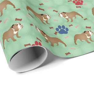 Cartoon Bulldog Male Wrapping Paper
