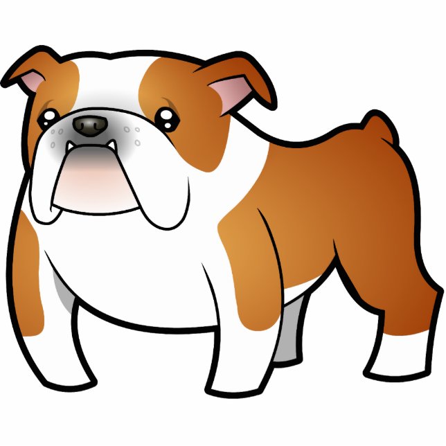 Cartoon Bulldog Photo Sculpture Magnet (Front)
