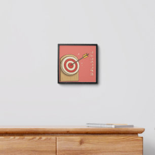 Cartoon Bullseye Arrow on Target Peel And Stick Photo Tile