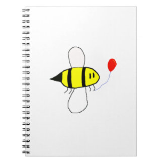 Cartoon Bumblebee with Balloon Notebook