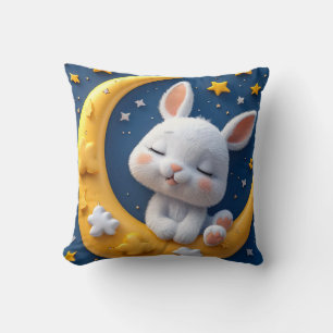 Cartoon bunny and moon cushion