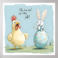 Cartoon Bunny Chick Egg Easter Fun