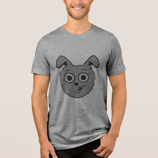 Cartoon Bunny Head Tri-Blend Shirt (Front)