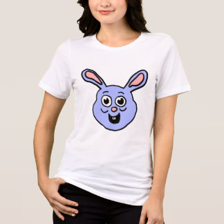 Cartoon Bunny Head Tri-Blend Shirt