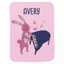 Cartoon Bunny Playing Piano Musical Personalised