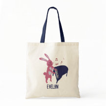 Cartoon Bunny Playing Piano Musical Personalised 