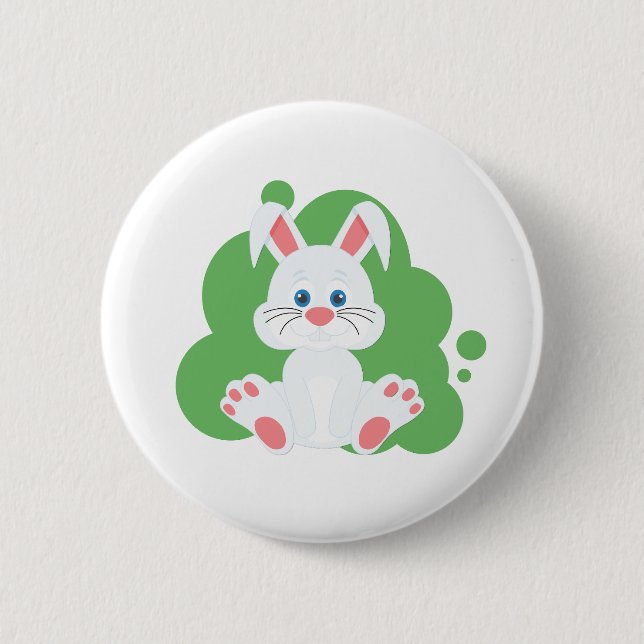 Cartoon bunny splash 6 cm round badge (Front)