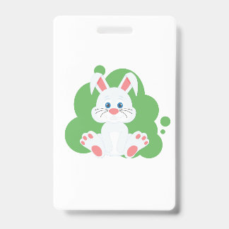 Cartoon bunny splash ID badge