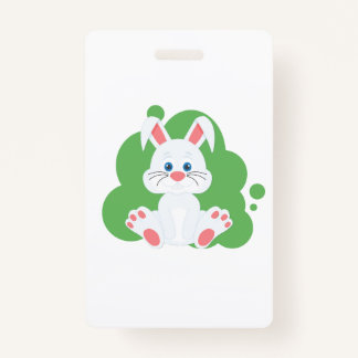 Cartoon bunny splash ID badge