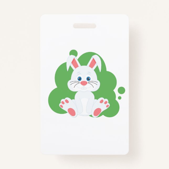 Cartoon bunny splash ID badge (Back)