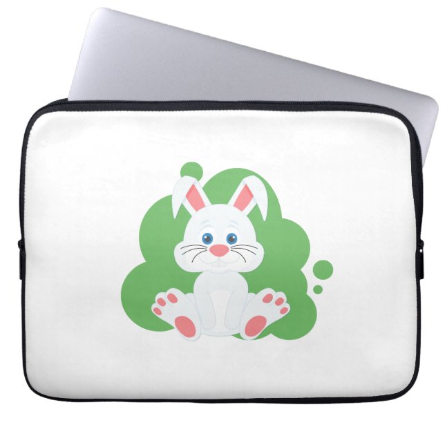 Cartoon bunny splash laptop sleeve (Front)