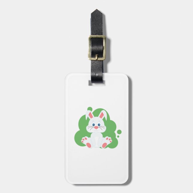 Cartoon bunny splash luggage tag (Front Vertical)