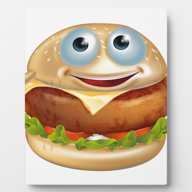 Cartoon burger man plaque (Front)