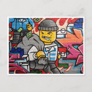 cartoon burglar postcard