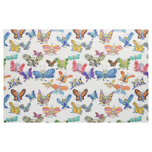 Cartoon Butterflies Fabric (Fat Quarter)