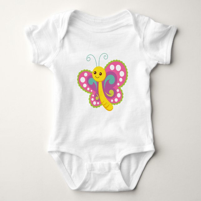 Cartoon Butterfly Baby Bodysuit (Front)