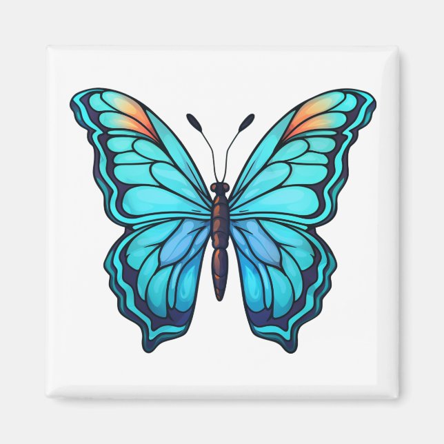 Cartoon butterfly illustration magnet (Front)