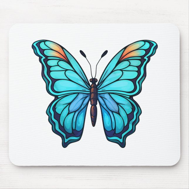 Cartoon butterfly illustration mouse mat (Front)
