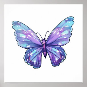 Cartoon butterfly illustration poster