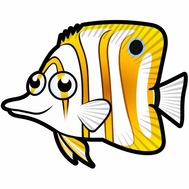 Cartoon Butterflyfish Photo Sculpture Magnet (Front)