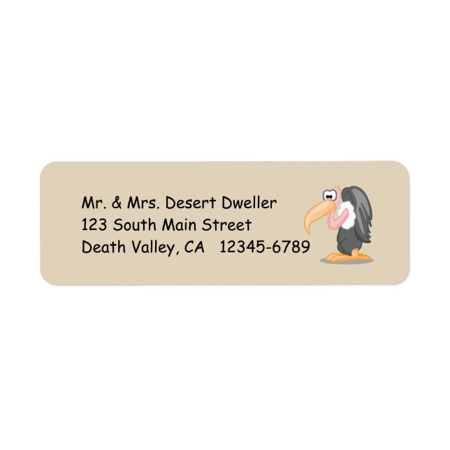 Cartoon Buzzard on Sand Colored Background Cute (Front)