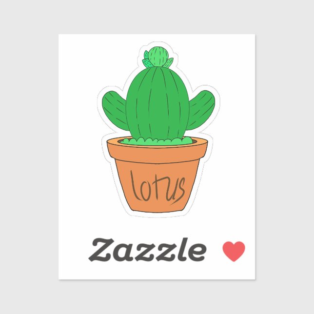 Cartoon Cactus Custom-Cut Vinyl Sticker (Sheet)