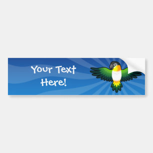 Cartoon Caique / Lovebird / Pionus / Parrot Bumper Sticker