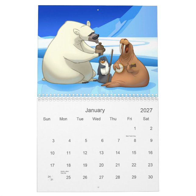 Cartoon Calendar 2010 (Jan 2027)