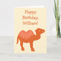 Cartoon Camel Orange Bactrian 2 Humps Personalised