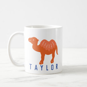Cartoon Camel Orange Bactrian 2 Humps Personalised Coffee Mug