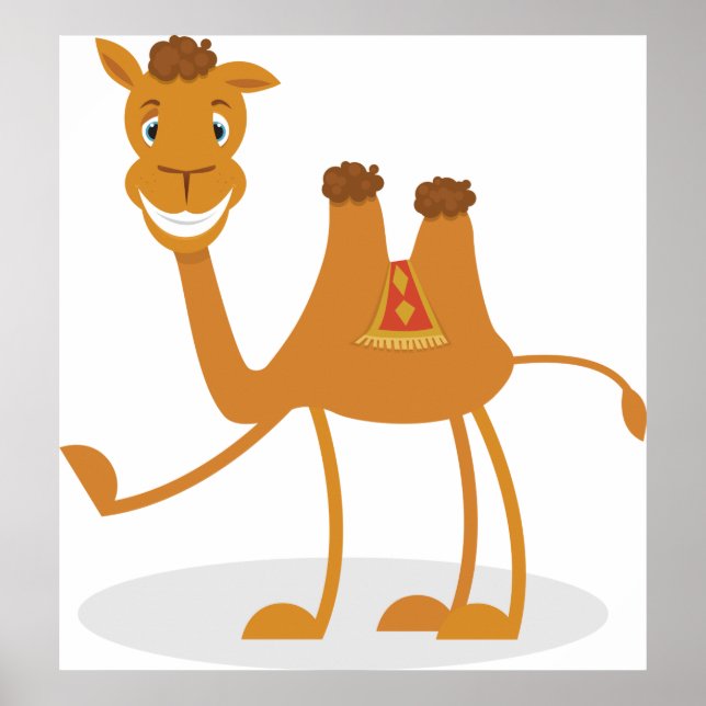 Cartoon Camel Smiling Desert Animal Character Poster (Front)