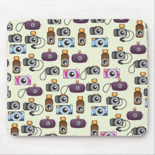 Cartoon camera pattern mouse mat
