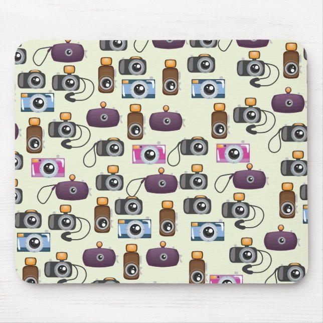 Cartoon camera pattern mouse mat (Front)