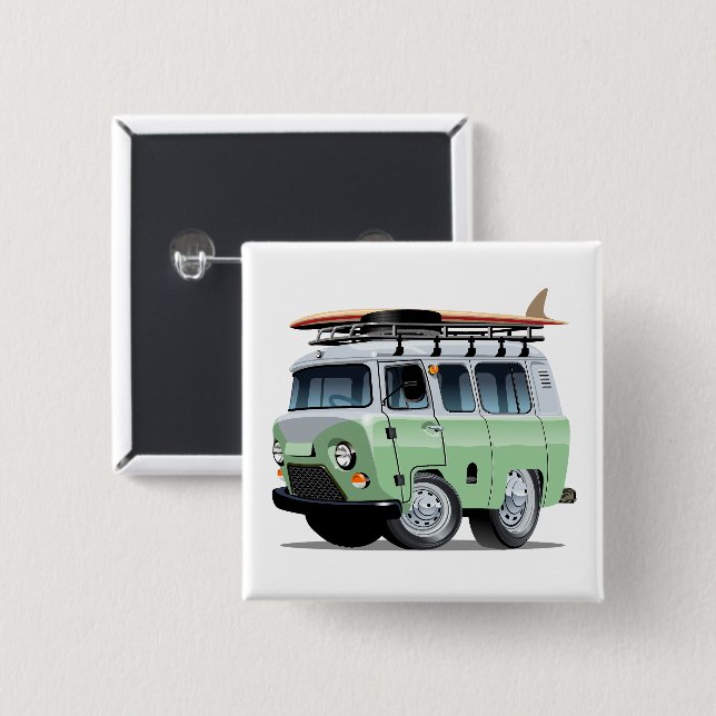 Cartoon Camper 15 Cm Square Badge (Front & Back)