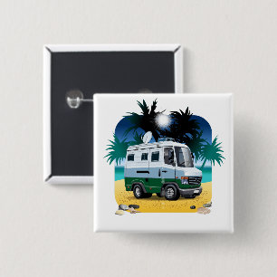 Cartoon Camper 15 Cm Square Badge