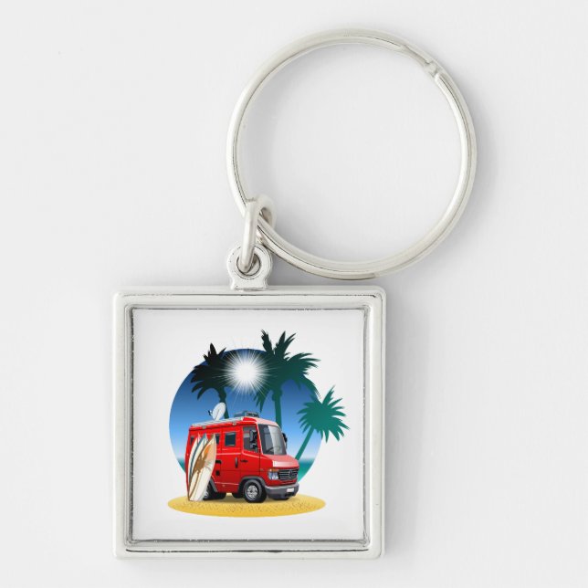 Cartoon Camper Key Ring (Front)