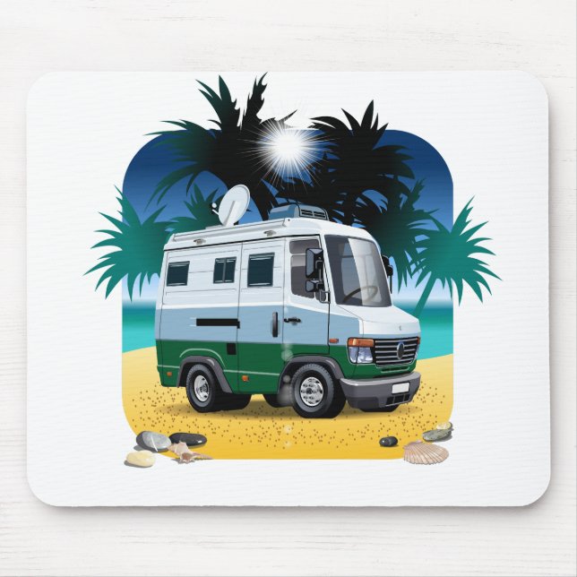 Cartoon Camper Mouse Mat (Front)