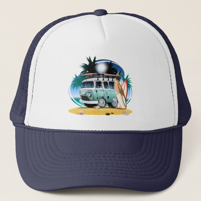 Cartoon Camper Trucker Hat (Front)