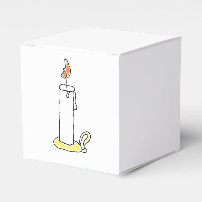 Cartoon Candle Holiday Candlestick Design Favour Box (Front Side)