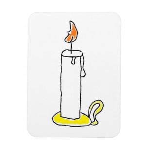 Cartoon Candle Holiday Candlestick Design Magnet
