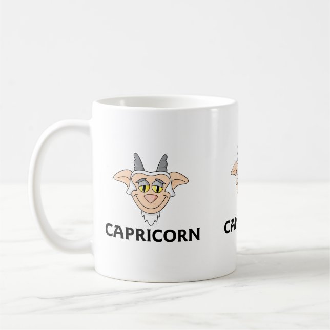 Cartoon Capricorn Goat Coffee Mug (Left)