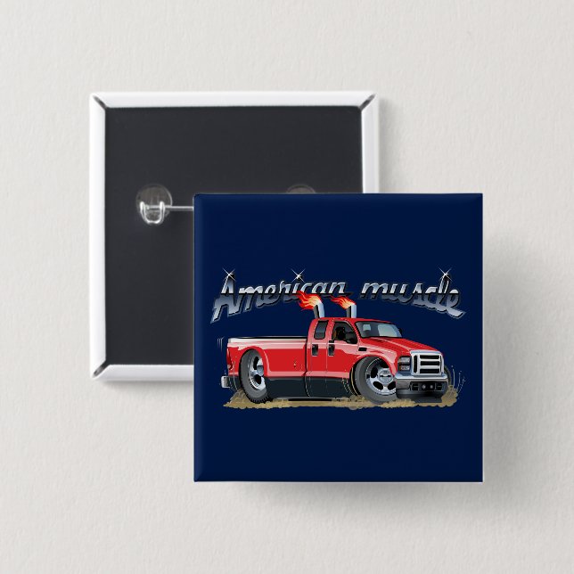 Cartoon car 15 cm square badge (Front & Back)