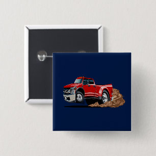 Cartoon car 15 cm square badge