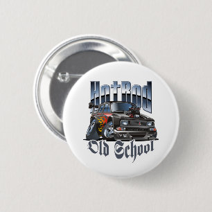 Cartoon car 6 cm round badge