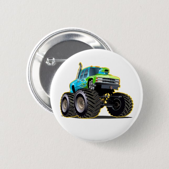 Cartoon car 6 cm round badge (Front & Back)